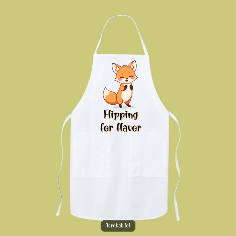 Funny Fox Acrobat Apron - Playful Chef's Wear, Hilarious Kitchen Gift