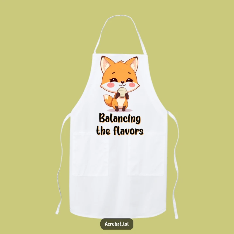 Funny Fox Ball Balance Apron - Playful Kitchen Wear for Clever Cooks