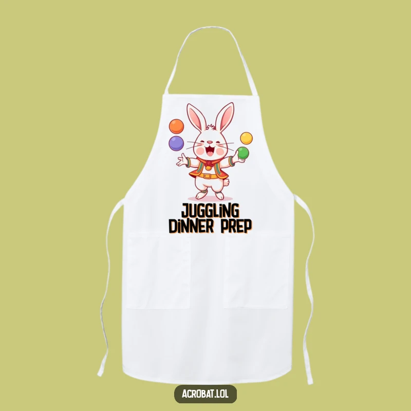 Funny Rabbit Juggling Apron: Chef Acrobat Style, Perfect Kitchen Funny Gift!