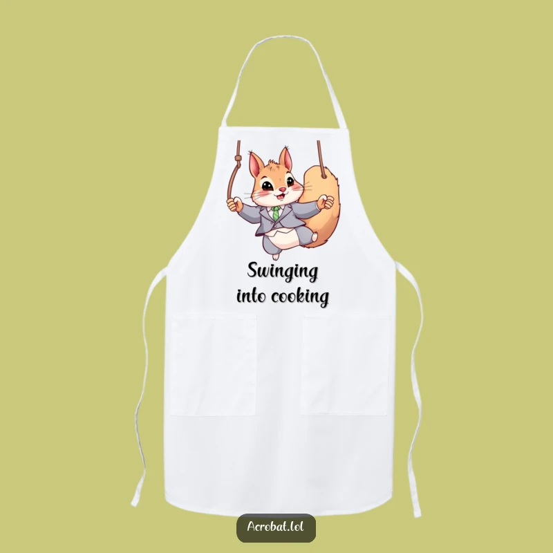 Funny Squirrel Rings Apron: Chef Acrobat Style, Perfect Kitchen Funny Gift!