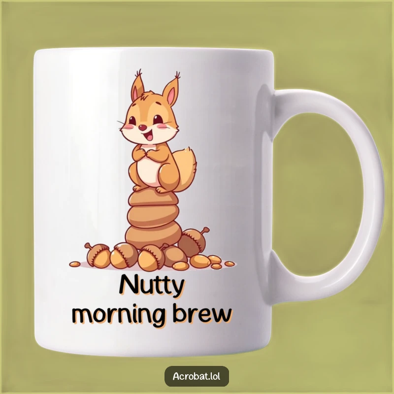Funny Squirrel Acorn Tower Mug - Delightful Critter Gift for Nature Lovers
