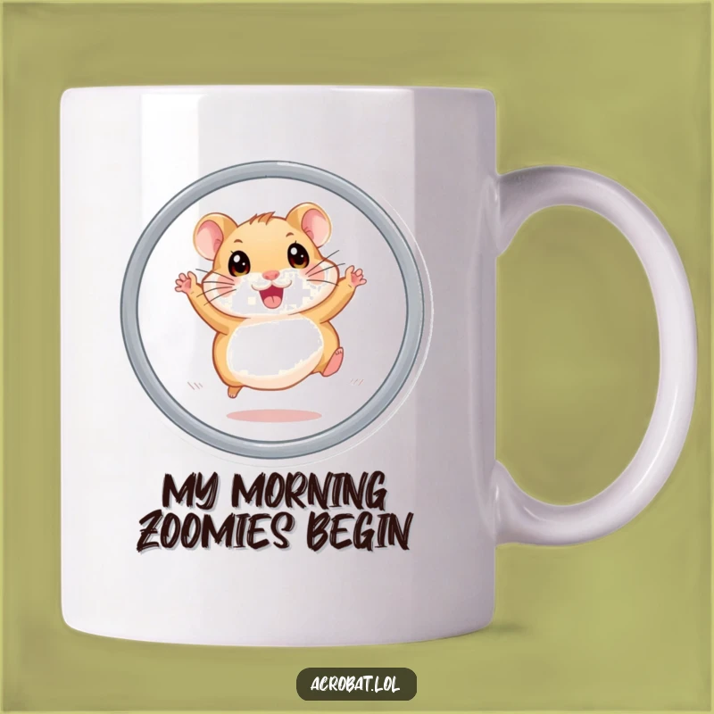 Funny Hamster Hoop Jump Mug - Energetic Pet Gift for Hamster Lovers