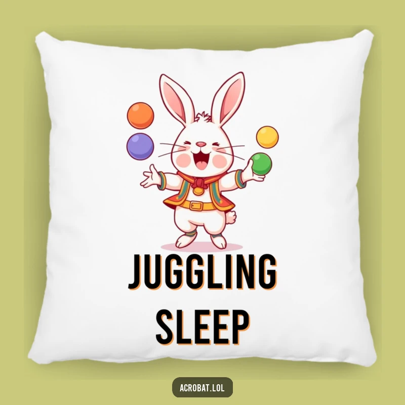 Funny Rabbit Juggling Pillow: Cozy Acrobat Cushion, Perfect Humorous Accent!