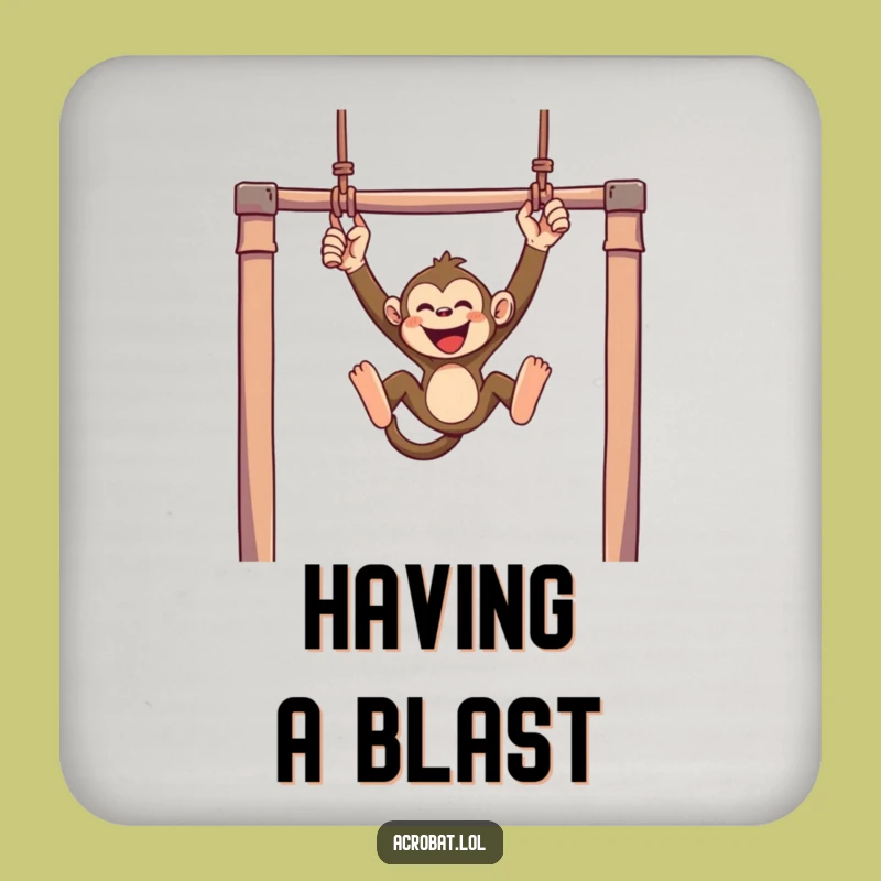 Funny Monkey Trapeze Drink Coaster - Protect Surfaces with Playful Style