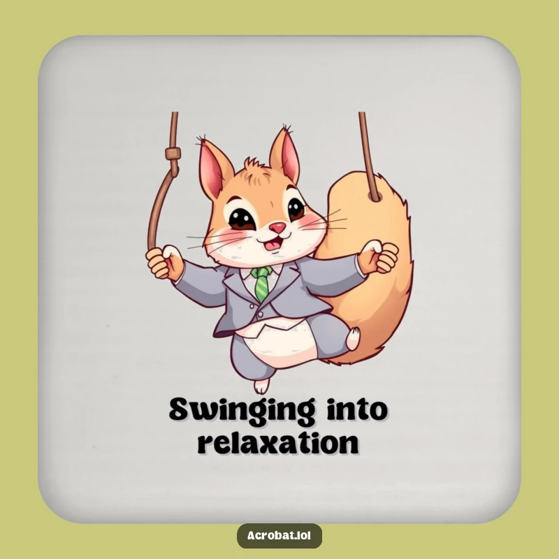Funny Squirrel Rings Coaster: Acrobat Protection, Perfect Humorous Gift!