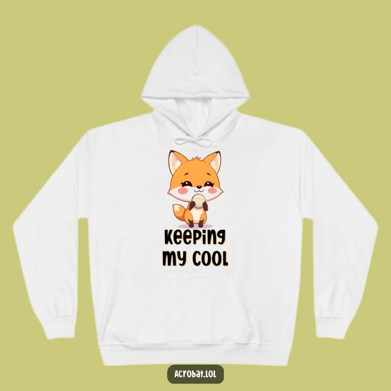 Funny Fox Ball Balance Hoodie - Cozy & Witty Animal Lover Sweatshirt