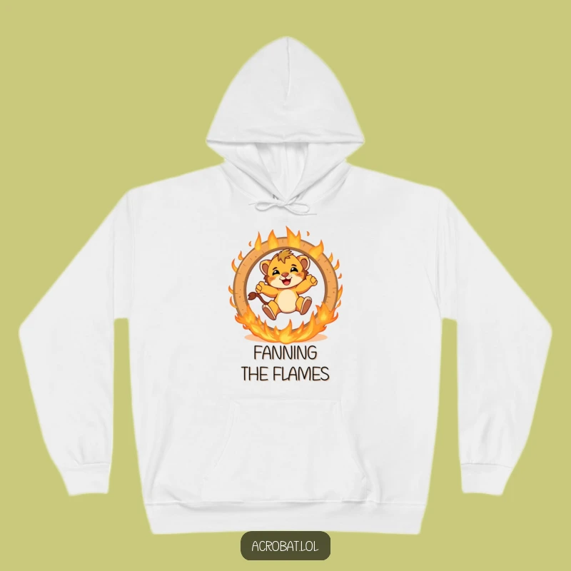 Funny Lion Cub Fire Ring Hoodie - Cozy & Brave Animal Lover Sweatshirt