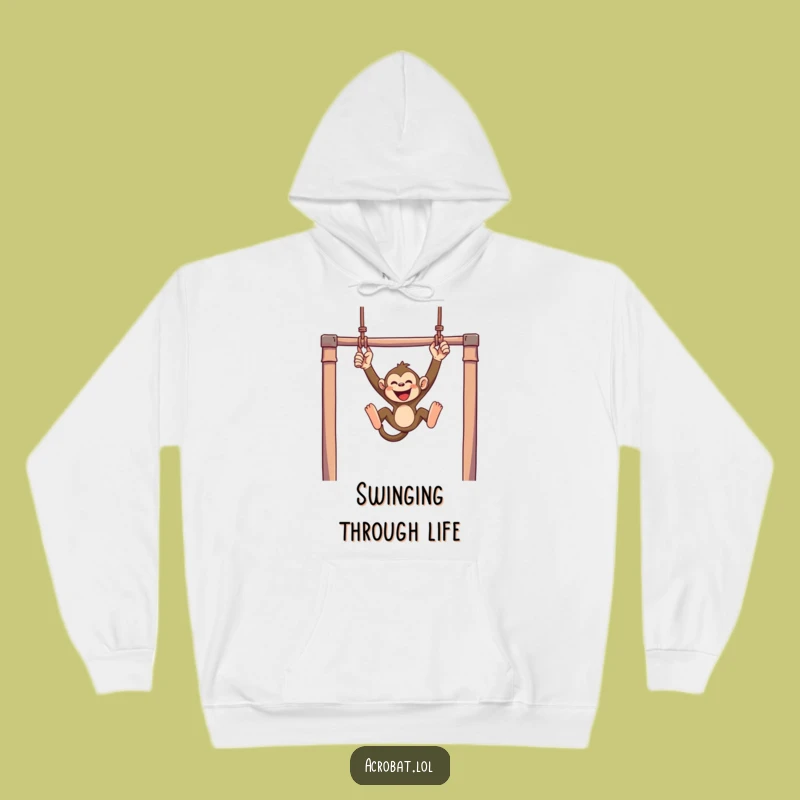 Funny Monkey Trapeze Hoodie - Cozy & Joyful Animal Lover Sweatshirt