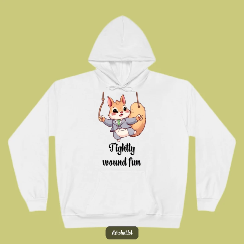 Funny Squirrel Rings Hoodie: Cozy Acrobat Gear, Perfect Humorous Gift!