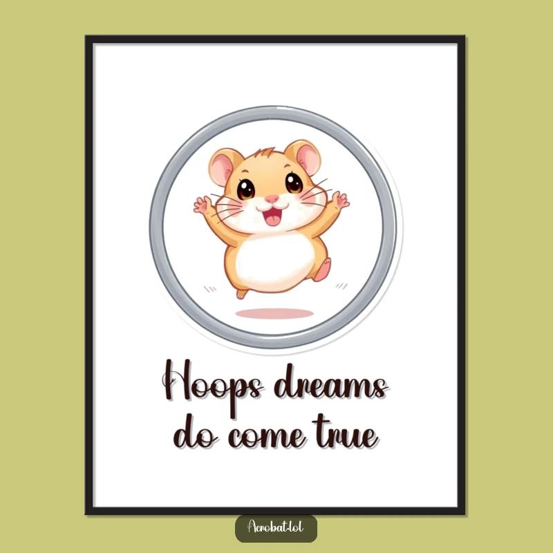 Free Printable Hamster Hoop Art: Energetic Wall Decor for a Funny Downloadable Gift!