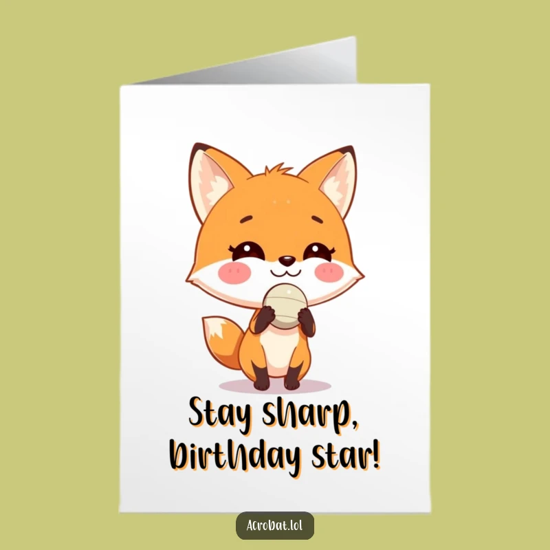 Free Printable Fox Birthday Card: Balancing Ball Fun for a Funny Downloadable Gift!