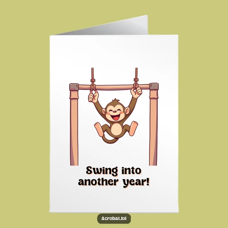 Free Printable Monkey Birthday Card: Trapeze Fun for a Funny Downloadable Gift!