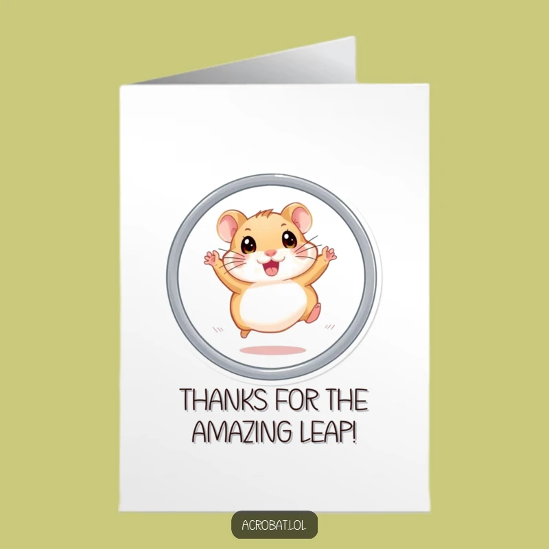 Free Printable Hamster Thank You Card: Energetic Hoop Star for a Funny Downloadable Gift!