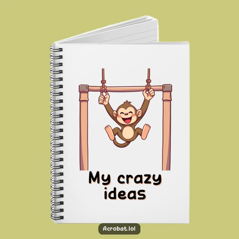 Funny Monkey Trapeze Notebook - Journal Your Ideas with Playful Spirit