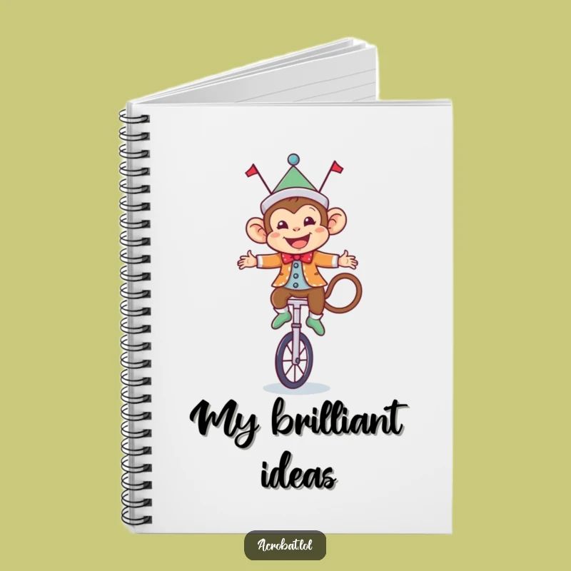 Funny Monkey Circus Notebook: Unicyclist Journal, Perfect Humorous Gift!