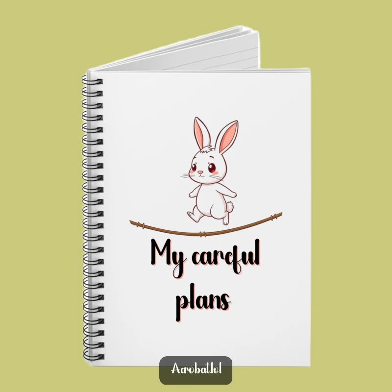 Funny Rabbit Tightrope Notebook - Journal Your Thoughts with Focused Precision