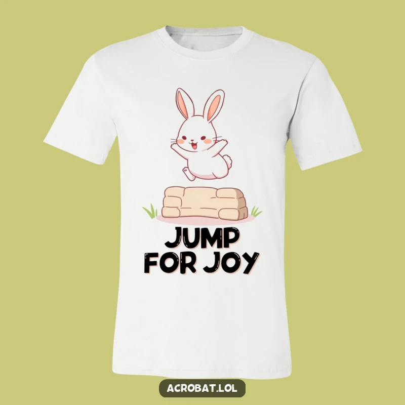Funny Rabbit Leap T-Shirt - Playful Pet Apparel, Hilarious Action Gift