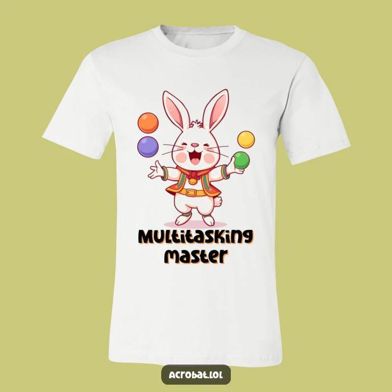 Funny Rabbit Juggling T-Shirt: Acrobat Style, Ideal Funny Gift!